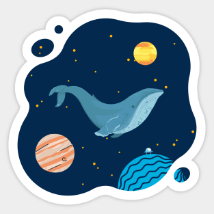 Whale In Cosmos Sticker